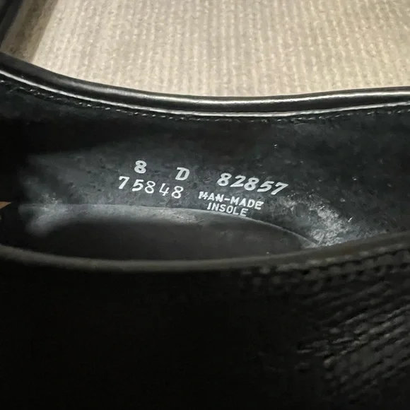 Florsheim Vintage Plain Toe Bluchers Black Calfskin Men’s Size 8D - Picture 9 of 9